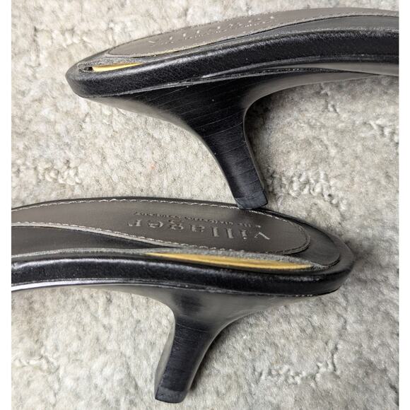 Liz Claiborne Kitten Heel Mules WOMENS 7.5M Lucille Flex black square toe bows - Picture 11 of 11